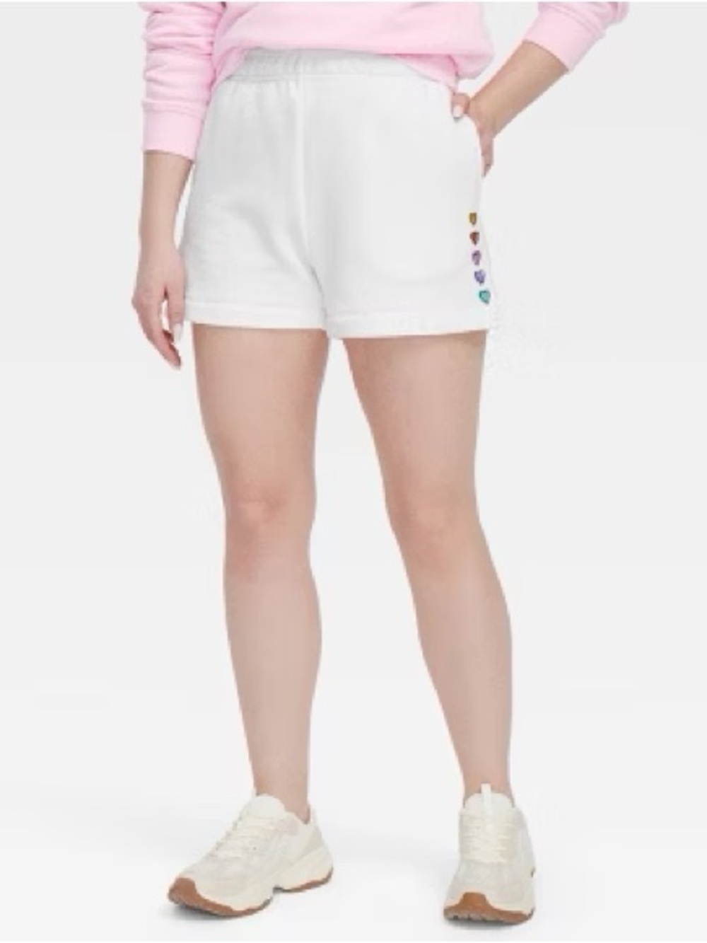 Roller Rabbit x Target White Disco Heart Sweatshort L